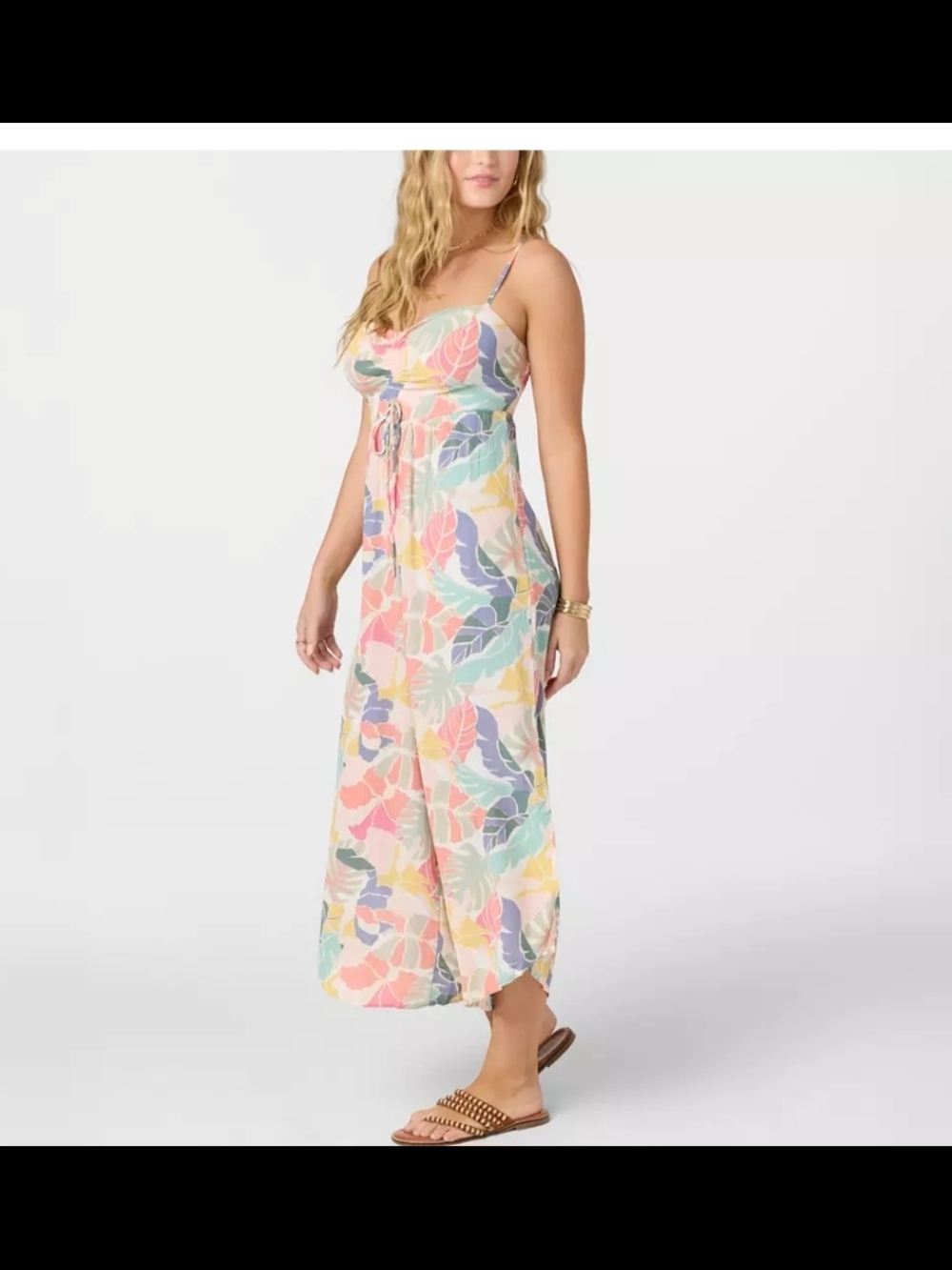O'Neill Pastel Leaf Print Maxi Cover-Up